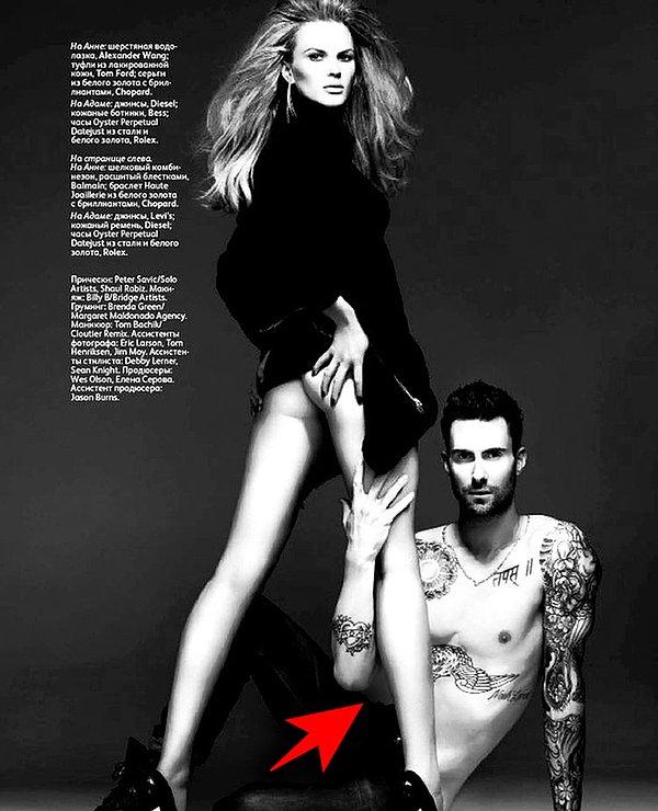 5. Adam Levine, 2011 yılında sevgilisi model Anne Vyalitsyna ile Vogue Rusya için poz verdi.
