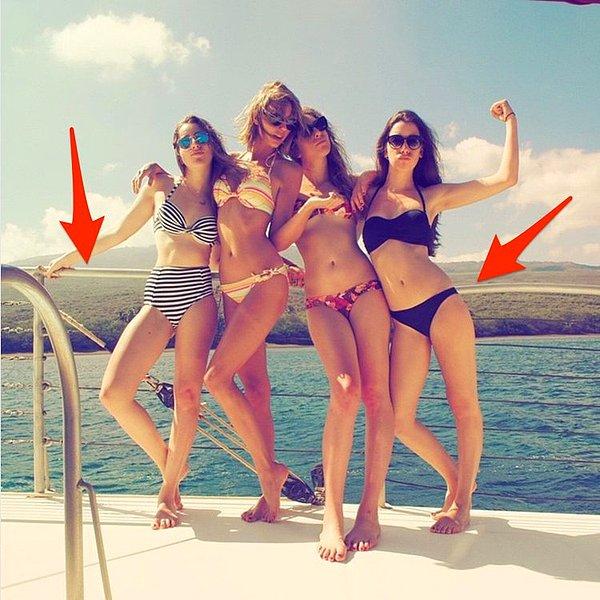 16. Taylor Swift bu fotoğrafı Instagram hesabında paylaşmıştı. Ama öyle bir photoshop yapmış ki arkadaki her şey yamulmuş.