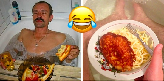 Странные фото русских с едой в ванной, которые вызовут недоумение или рассмешат до коликов в животе