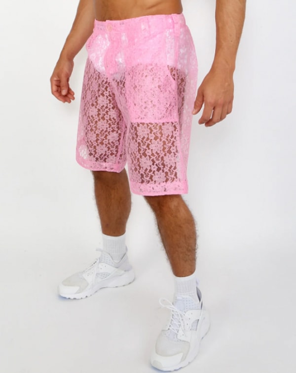 20. Розовые. Мужские. Кружевные. Шорты.