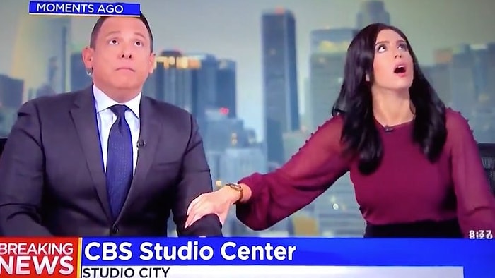 Depreme Canlı Yayında Yakalanan Sunucuların Zor Anları: Masanın Altına Girdi!