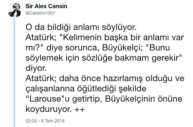 Mustafa Kemal Atatürk'ün Fransız Sözlüğünde Türkler İçin Kullanılan Çirkin Deyimi Kaldırtmasının Hikâyesi