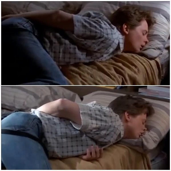 6. В конце фильма Марти просыпается в той же самой позе, в которой спал ранее в кино, а также он одет в ту же одежду и простыни те же самые. Он оглядывается вокруг и говорит «какой кошмар», предполагая, что все это ему приснилось.