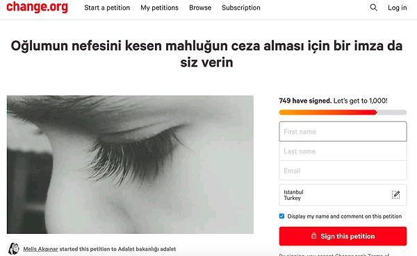 Melis Akpınar, Change.org'da bir imza kampanyası başlattı