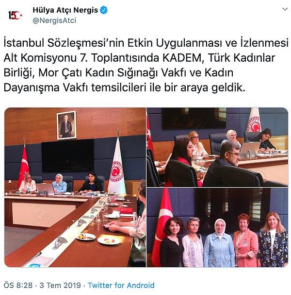 AKP Kayseri Milletvekili Nergis'in, KADEM'in de yer aldığı bu paylaşımı ise tartışmanın fitilini ateşledi.