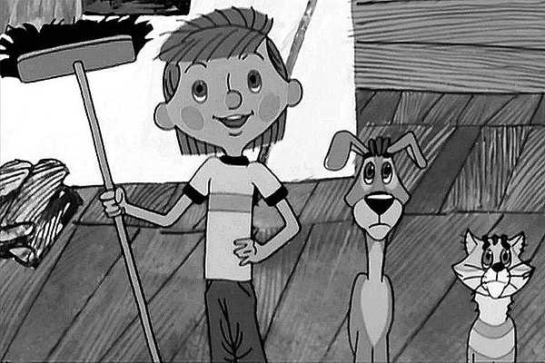 8. Каких цветов была футболка дяди Федора?