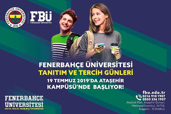 Fenerbahçe Üniversitesi eğitim hayatına başlıyor! İlk öğrencileri arasında yer alıp, yüksek burs olanaklarından yararlanın! Tanıtım günlerine gelin, tercihinizi belirleyin!