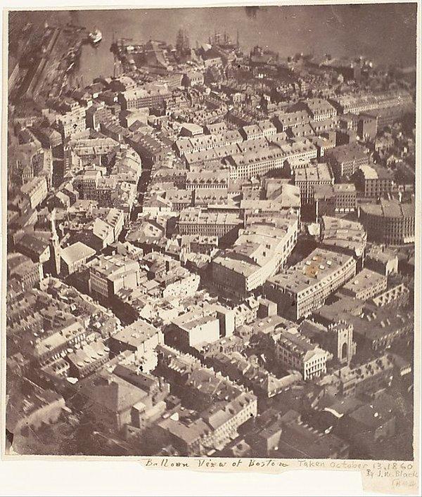 2. 1860'ta havadan fotoğrafı çekilen ilk Amerikan şehri Boston'dır: "Kartalın ve yabankazının gördüğü şekliyle Boston."