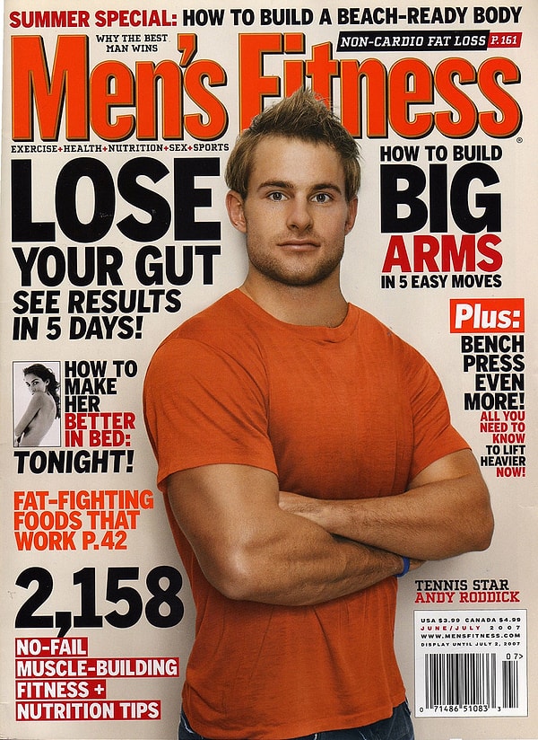 18. Теннисист Энди Роддик был на обложке июньского номера Men's Fitness в 2007 году.