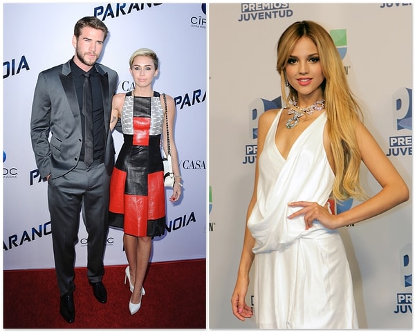 7. Майли Сайрус - Лиам Хемсворт - Дженьюари Джонс