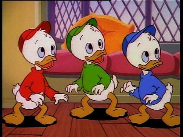 8. Вспомните имена утят-племянников Дональда Дака.