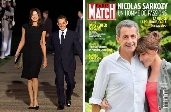 9. Николя Саркози и его супруга в жизни и на обложке журнала