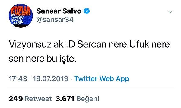 Sansar Salvo, gibi isimler bu diss savaşlarında tarafını belli edenlerden.