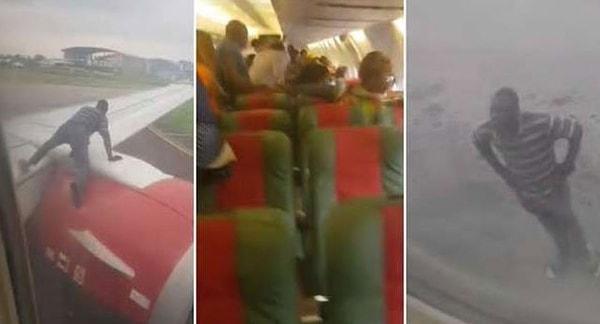 Uçağın içindeki yolcular ise o sırada büyük bir paniğe kapıldılar.