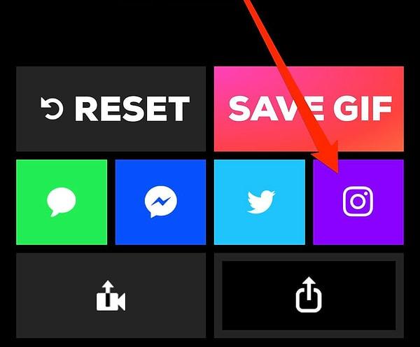 GIF postunuz Instagram logosuna tıkladıktan sonra paylaşılmaya hazır hale geliyor!