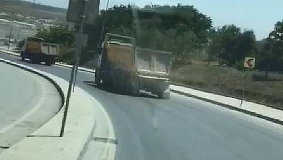 Faciaya Davetiye: Moloz Yüklü Hafriyat Kamyonlarıyla Drift Yaptılar