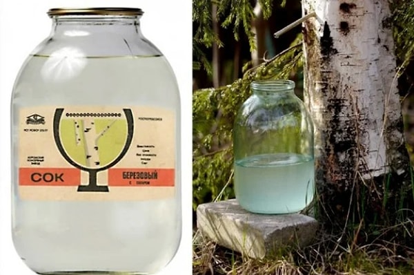7. Березовый сок в трехлитровых банках