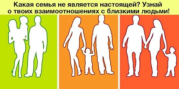 Итак, выберите семью, которая, на ваш взгляд, не производит впечатление настоящей.