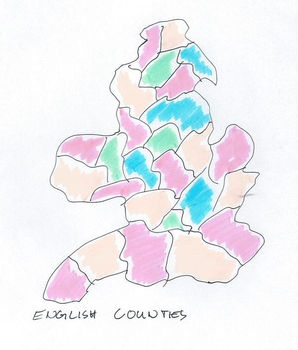 Baştan başlayalım: Francis Guthrie, 1852 yılında, iki komşu ülkenin aynı renkte renklenmeyeceği ve sadece dört renge ihtiyaç duyduğunu fark edecek şekilde bir İngiliz ilçeleri haritasını renklendirmeye çalıştı.