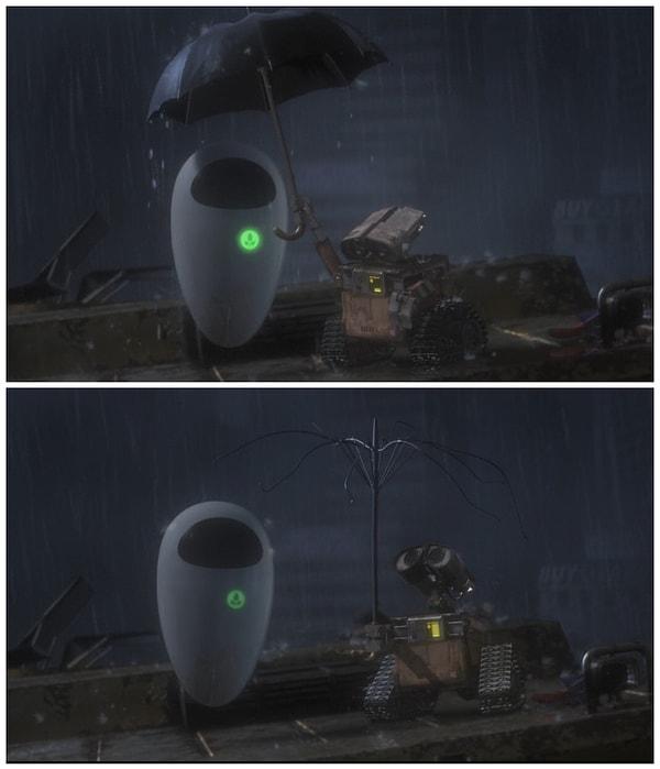 4. 2008 yapımı 'Wall-e' filminde yıldırım Wall-e'nin tuttuğu şemsiyeyi çarptıktan sonra elektrik, bu güzel karakterin bataryasını şarj ediyor.