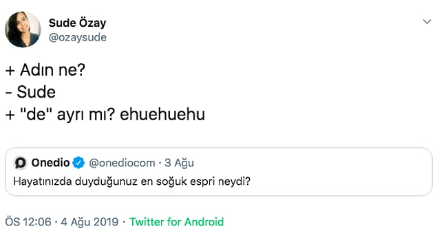17. Senin adına üzüldüm vallahi.