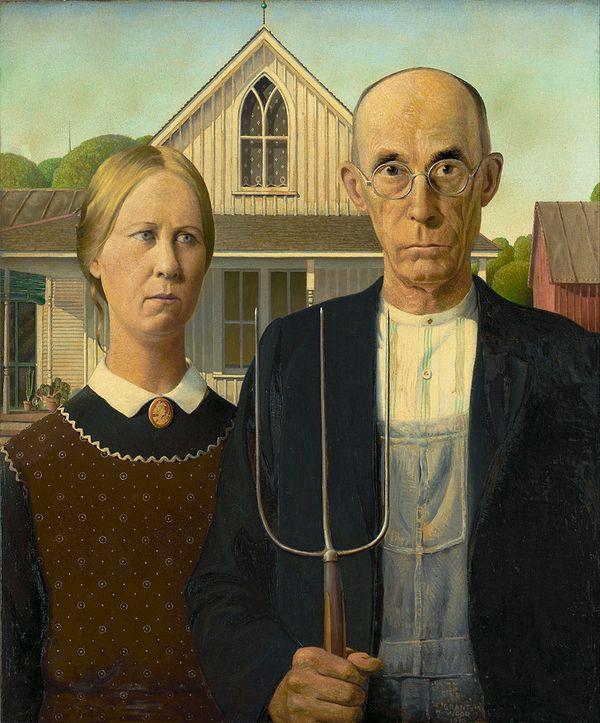 1. "Bugün 'American Gothic' tablosundaki kadının, yanındaki adamın eşi değil kızı olduğunu öğrendik."