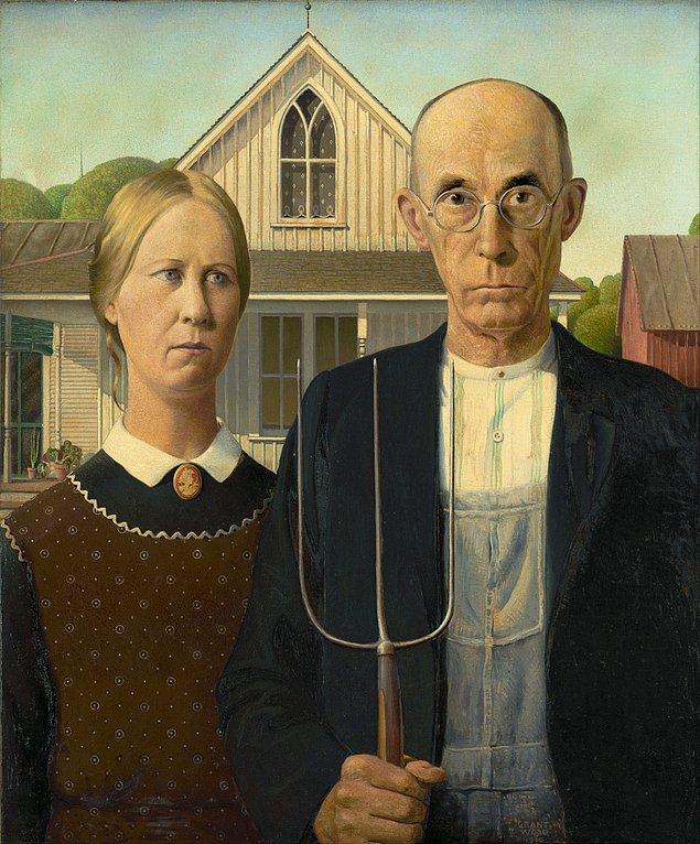 1. "Bugün 'American Gothic' tablosundaki kadının, yanındaki adamın eşi değil kızı olduğunu öğrendik."