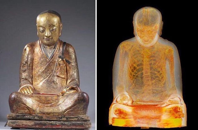 8. 1000 yıllık Buda heykelinin X ray taraması.