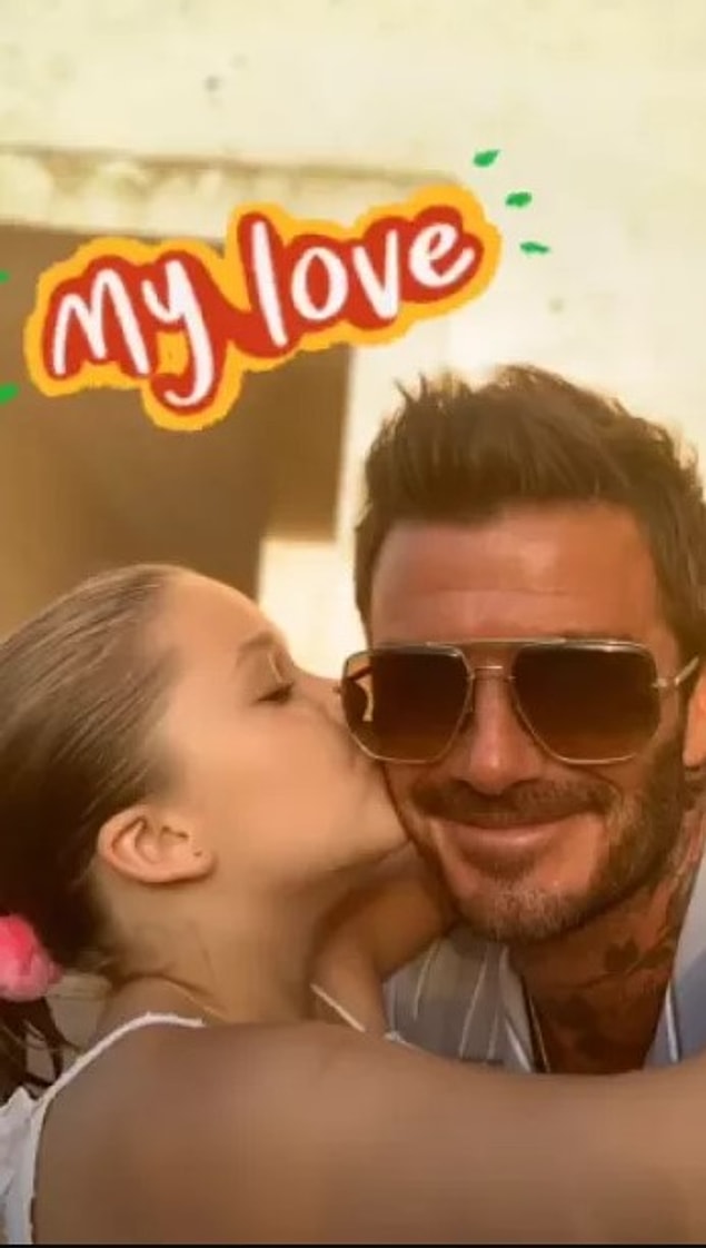 David Beckham ve 8 yaşındaki kızı Harper'dan sevimli bir baba kız fotoğrafı. 😍