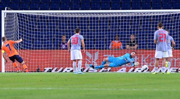 90+2'nci dakikada Başakşehir Visca ile penaltı vuruşundan yararlanamadı.