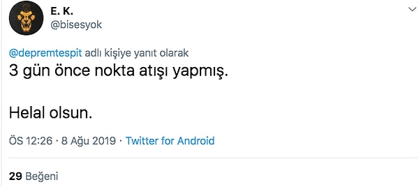 Kısa sürede yüksek paylaşım alan tweet'in altı tebrik mesajlarıyla doldu.