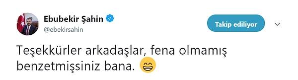RTÜK Başkanı Şahin, Uykusuz'un karikatürünü alıntılayarak 'Fena olmamış benzetmişsiniz bana' ifadesini kullandı.