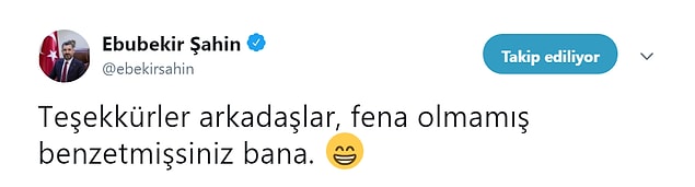 RTÜK Başkanı Şahin, Uykusuz'un karikatürünü alıntılayarak 'Fena olmamış benzetmişsiniz bana' ifadesini kullandı.