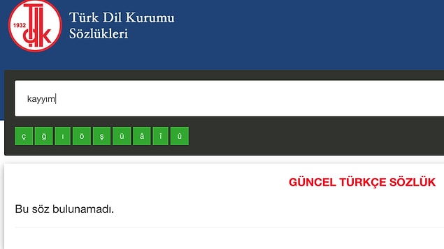 Türk Dil Kurumu'nun internet sitesindeki güncel sözlükte "kayyım" kelimesi bulunmuyor.
