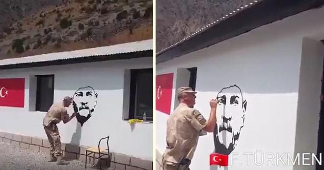 Mustafa Kemal'in Askerinden Hakkari Zap'ta Atatürk Portresi!