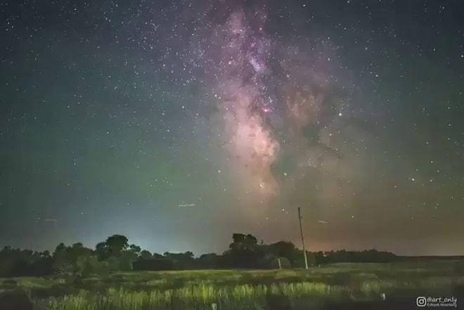 Samanyolu'na Sabitlenmiş Kamera ile Dünya'nın Dönüşünün Muhteşem Görüntüsü