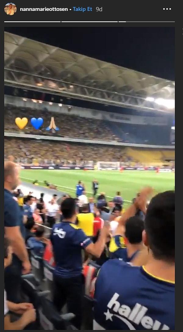 Instagram hesabından "İlk Fenerbahçe maçına gidiyorum. Hem takıma, hem de aşkıma destek olmak için." diyerek paylaşım yapan Nanna Marie, kısa sürede ülkemizde adapte olmuş gibi görünüyor.