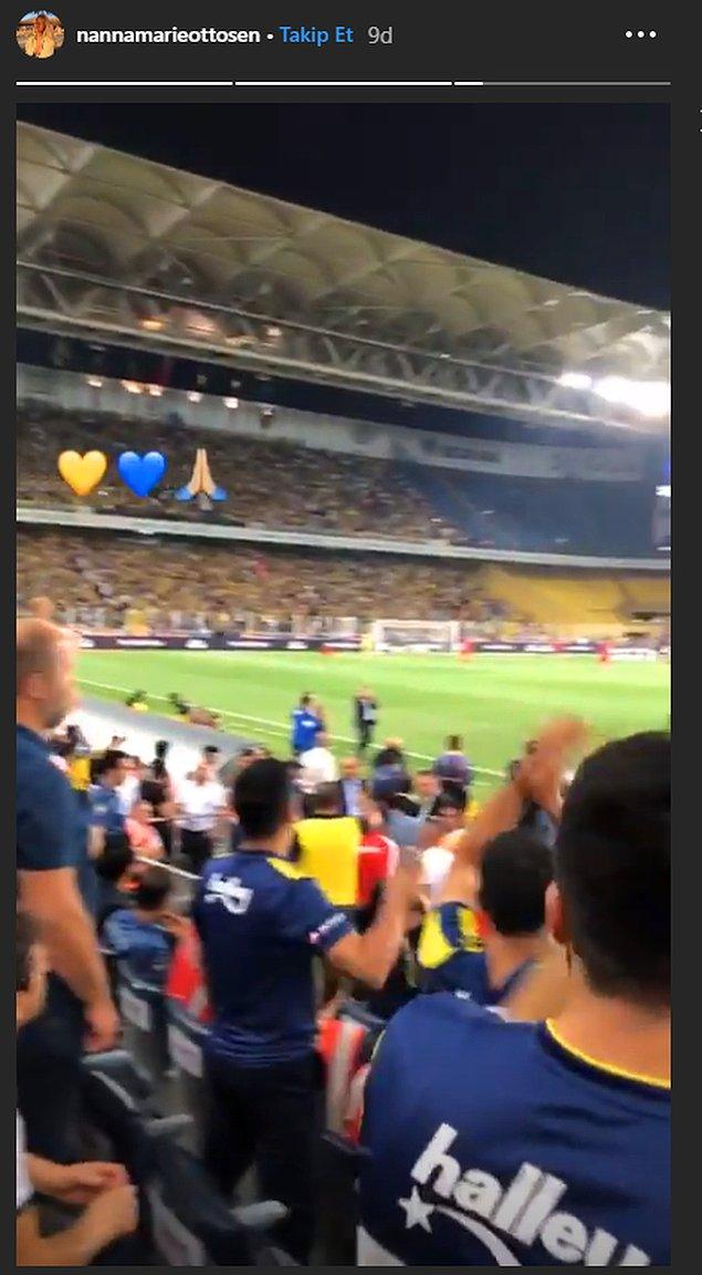 Instagram hesabından "İlk Fenerbahçe maçına gidiyorum. Hem takıma, hem de aşkıma destek olmak için." diyerek paylaşım yapan Nanna Marie, kısa sürede ülkemizde adapte olmuş gibi görünüyor.