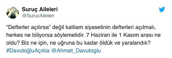 Davutoğlu'nun Sakarya'da yaptığı açıklamanın  ardından #DavutoğluAçıkla etiketi ile sosyal medyada paylaşımlar yapıldı.