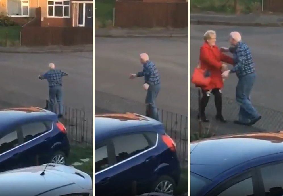 Eşini Kapıda Karşılayan Adamdan Muhteşem Görüntüler!