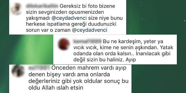 Yoruma kapalı olan fotoğraf çeşitli magazin sayfalarında paylaşılınca fotoğrafa bazı sosyal medya kullanıcıları "özel kalmalıydı" diyerek olumsuz yorum yaptı.