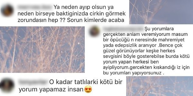 Olumsuz yorum yapanların yanında fotoğrafın masum olduğunu düşünen, çifte destek veren sevenleri de vardı.