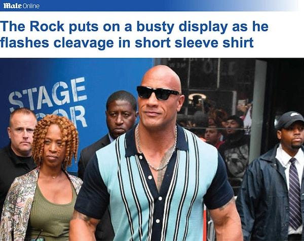 5. "The Rock giydiği kısa kollu tişörtüyle dekoltesini gösteriyor."