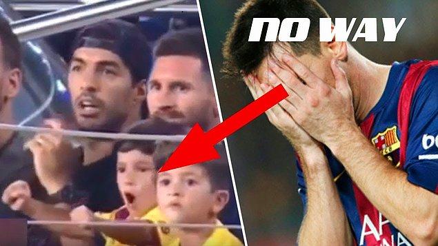 Rakip takımın attığı golden sonra Messi'nin küçük oğlu Mateo'nun sevinmesi ise ortaya eğlenceli görüntülerin çıkmasına neden oldu.