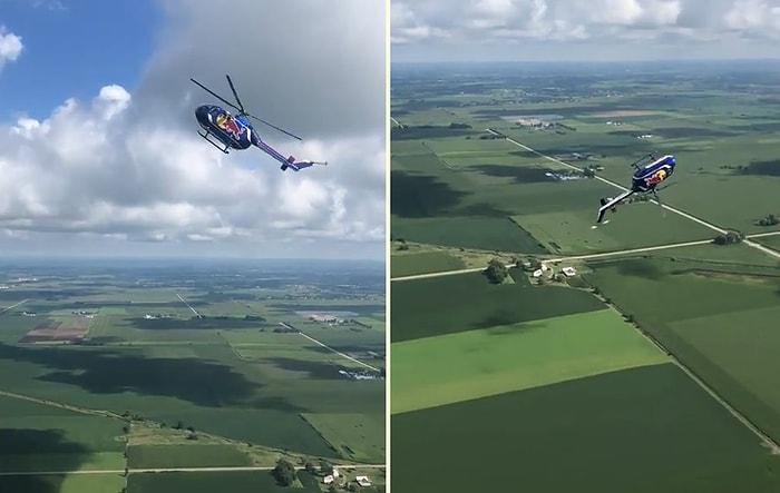 Red Bull Pilotundan Ağzınız Açık İzleyeceğiniz Görüntüler: Helikopterle Ters Takla Attı!