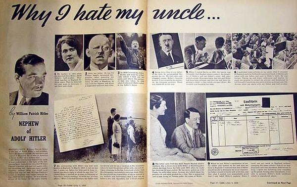 5. Adolf Hitler'in yeğeni, 1939 yılında Look Magazine'e "Neden amcamdan nefret ediyorum" başlıklıklı bir makale yazdı.