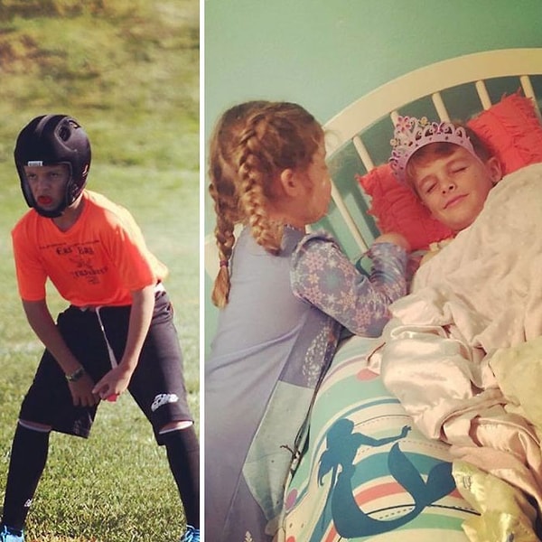 22. Перемены ждут и старших братьев и сестер. Вот, к примеру, как быстро можно сменить каску на тиару.