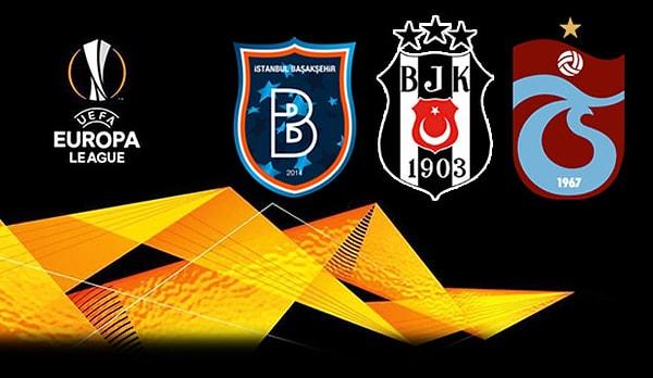 Geçen sezon ligi ikinci sırada tamamlamasının ardından bu sezon Şampiyonlar Ligi’ne 3. eleme turunda veda eden Medipol Başakşehir ile ligi üçüncü bitiren Beşiktaş, gruplarda doğrudan yer alacak. Avrupa Ligi Play-Off turunda mücadele eden Trabzonspor ise ilk maçta deplasmanda 3-1 yendiği Yunanistan temsilcisi AEK’yi ikinci mücadelede evinde yenilmesine rağmen tura yetecek skoru almayı başardı.