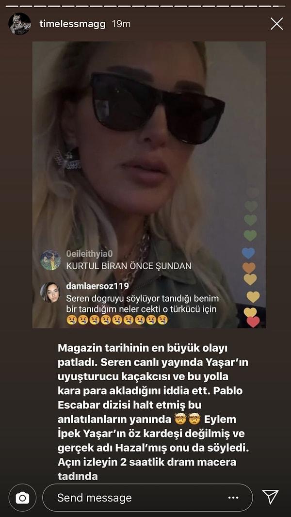 Tüm bu olaylar yeterince karışıkken Serengil, geçtiğimiz saatlerde Instagram üzerinden bir canlı yayın başlatarak Yaşar İpek ile ilgili çeşitli iddialar ortaya attı.