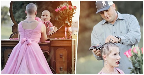 Saçlarını Kansere Değil Sevgiye Feda Etmek İsteyen Bir Kadının Eşiyle Yaptığı Duygusal Fotoğraf Çekimi